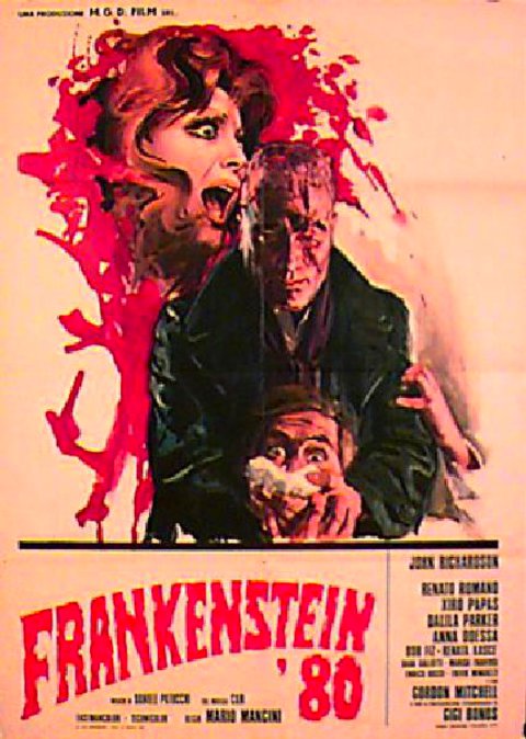 Frankenstein '80 Original 1974 Italian Due Fogli Movie Poster