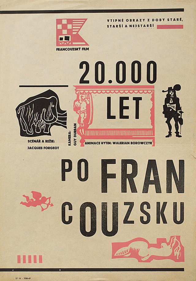 20.000 ans a la francaise Original 1963 Czech A3 Movie Poster