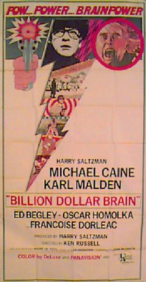 Billion Dollar Brain Original 1967 U.S. Three Sheet Movie Poster