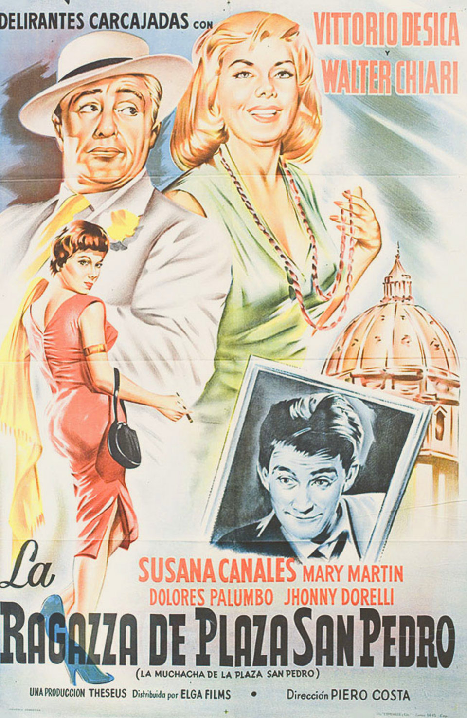 The Girl of San Pietro Square Original 1958 Argentine Movie Poster