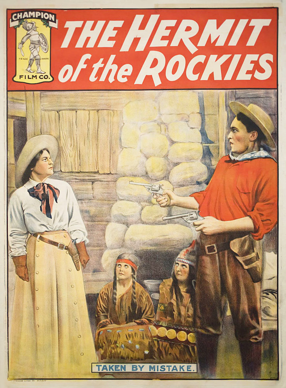 HERMIT OF THE ROCKIES Original 1910 U.S. One Sheet Movie Poster