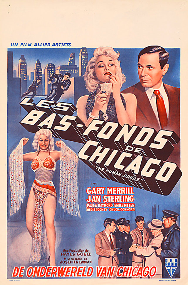 THE HUMAN JUNGLE Original 1954 Belgian Movie Poster