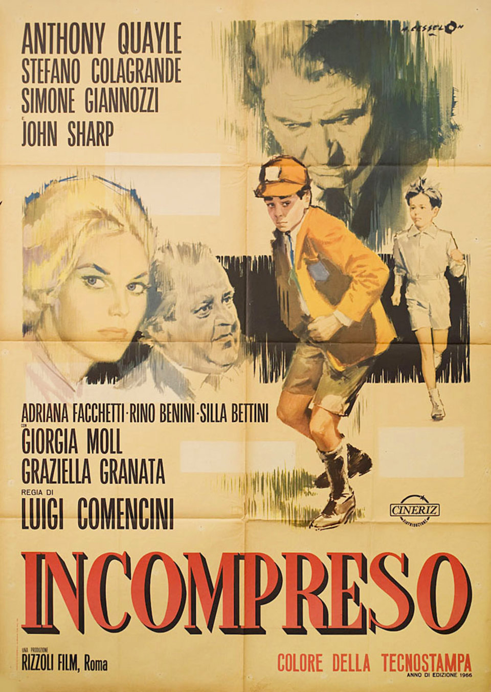 Incompreso - Vita col figlio Original 1966 Italian Due Foglio Movie Poster