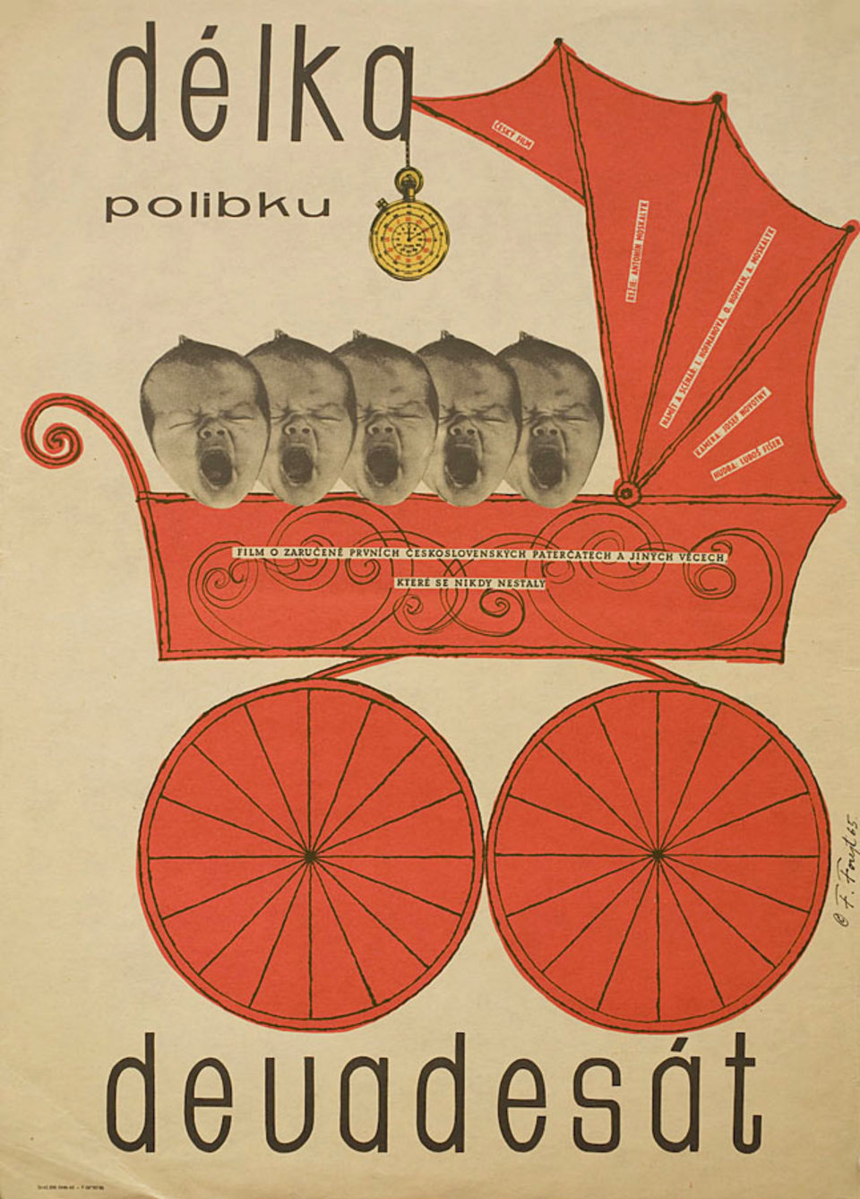 Kissing-Time Ninety Original 1965 Czech A3 Movie Poster