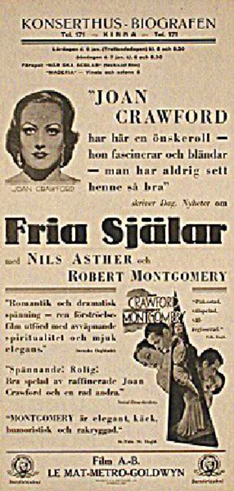 LETTY LINTON Original 1933 Swedish Stolpe Movie Poster