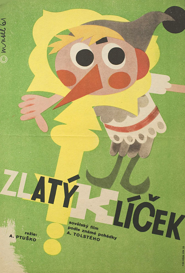 LITTLE GOLDEN KEY 1961 Czech A3 Poster