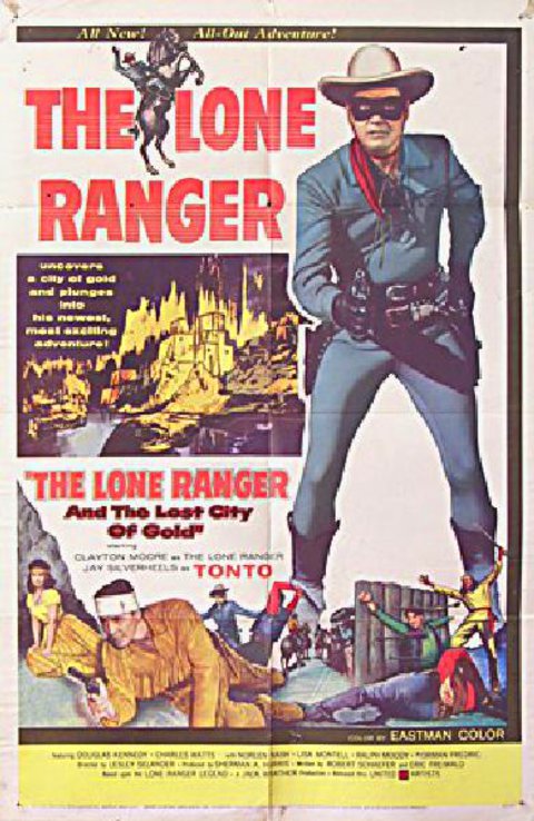 The Lone Ranger and the Lost City of Gold Original 1958 U.S. One Sheet Movie Poster