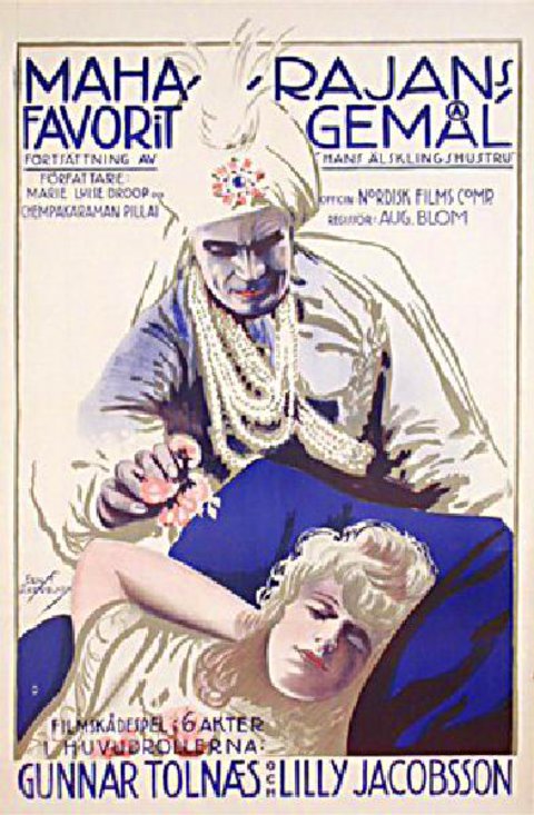 MAHARAJA'S FAVORITE WIFE II Original 1923 Swedish A1 Movie Poster