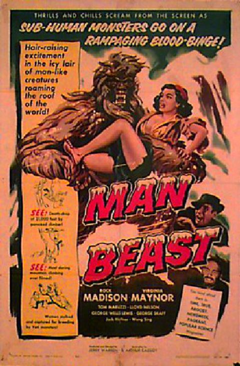 Man Beast Original 1956 U.S. One Sheet Movie Poster