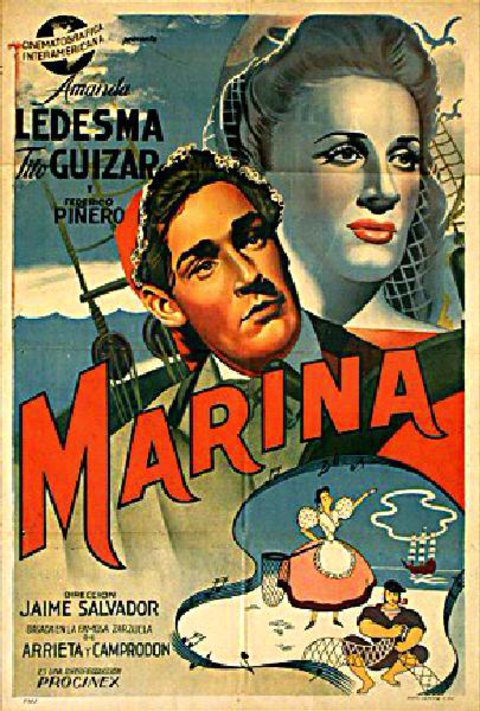 MARINA Original 1945 Argentine Movie Poster