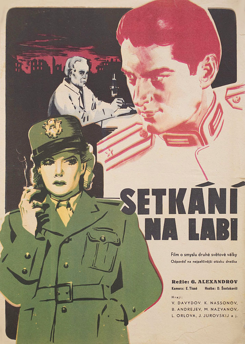 Meeting on the Elbe Original 1949 Czech A3 Movie Poster