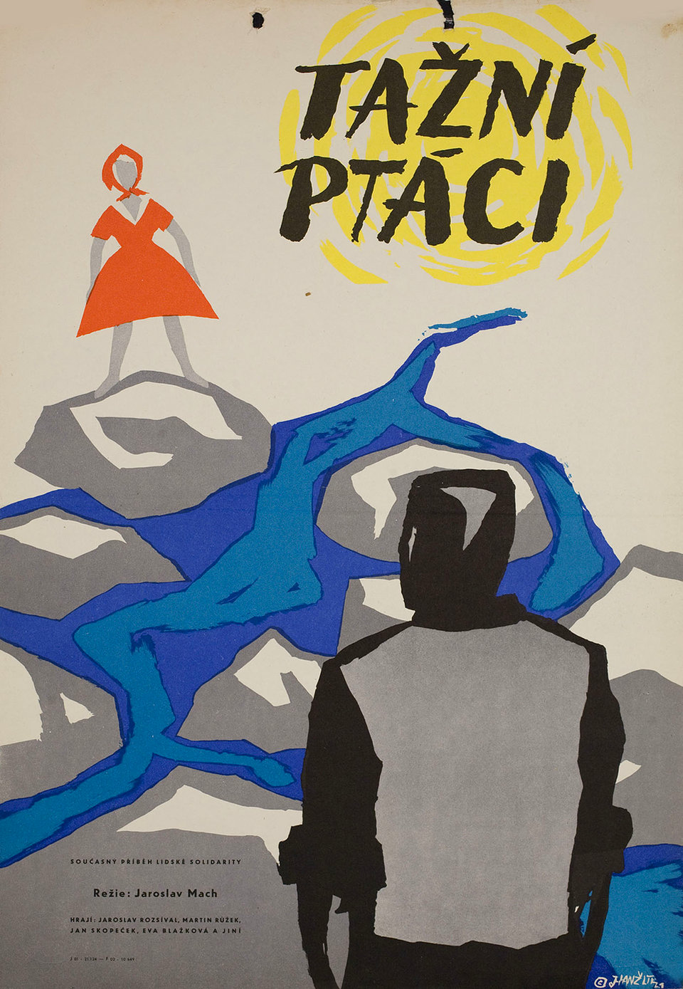 Tazni ptaci Original 1961 Czech A3 Movie Poster