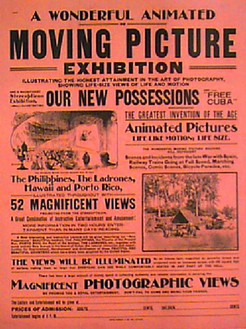 MOVING PICTURE EXHIBITION Original ca. 1910 U.S. Movie Poster