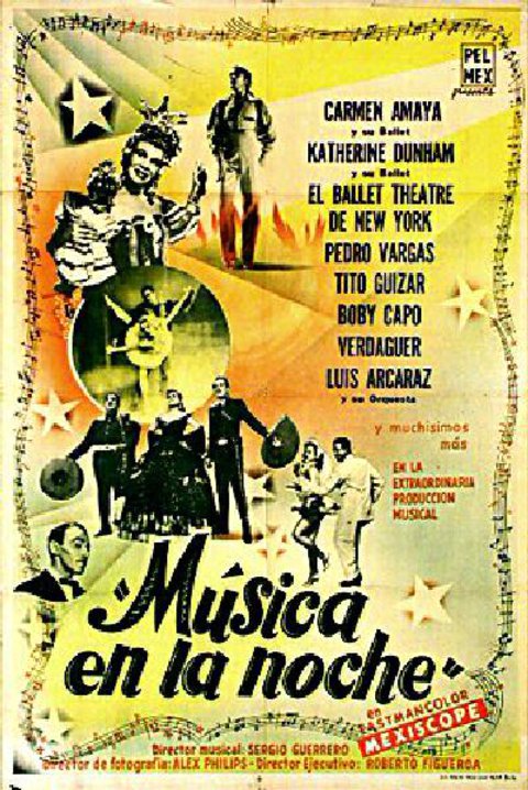 Musica en la noche Original 1958 Argentine Movie Poster