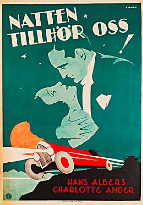 THE NIGHT BELONGS TO US Original 1929 Swedish B1 Movie Poster