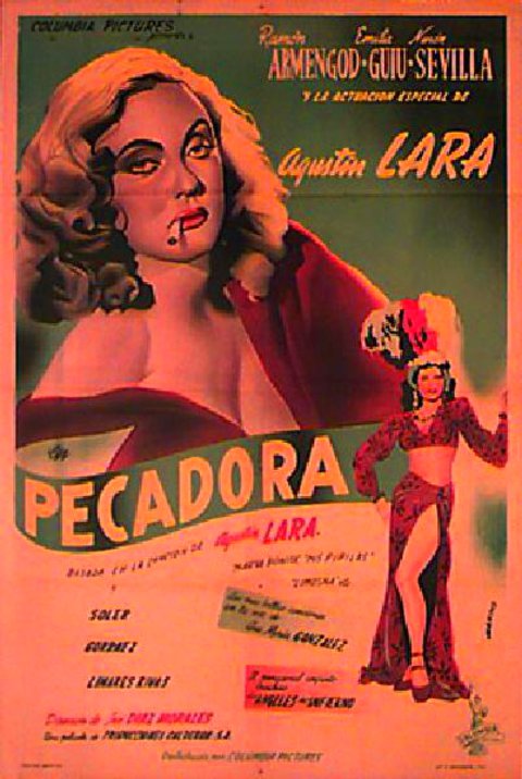 PECADORA Original 1940s Argentine Movie Poster