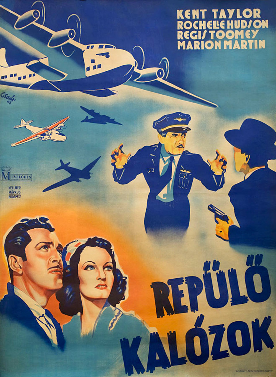 Pirates of the Skies Original 1939 Hungarian A0 Movie Poster