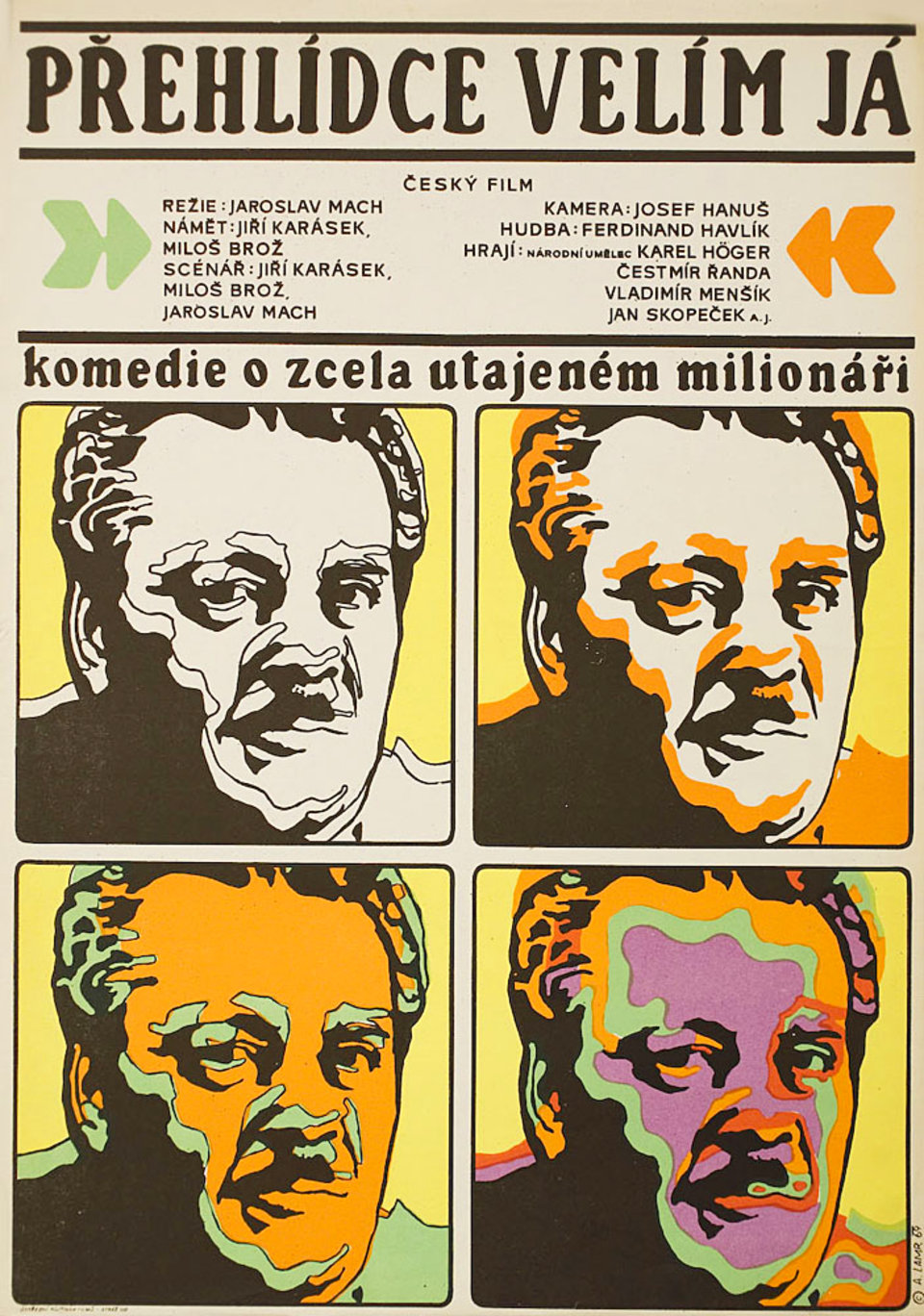 Prehlidce velim ja Original 1969 Czech A3 Movie Poster
