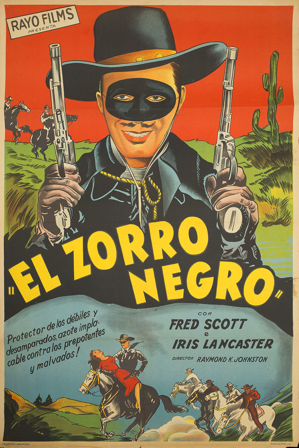 Ridin' the Trail Original 1950s Argentine Movie Poster