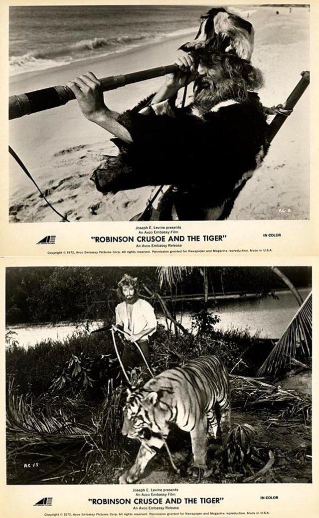 Robinson Crusoe and the Tiger Original 1972 U.S. Silver Gelatin Single-Weight Photo Set of 10
