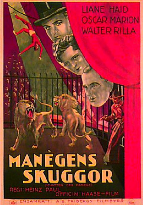 SCHATTEN DER MANEGE 1931 Swedish B1 Poster