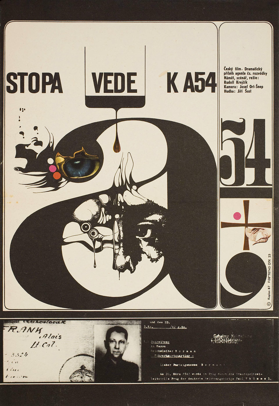 The Trail Leads to the A-54 Original 1967 Czech A3 Movie Poster