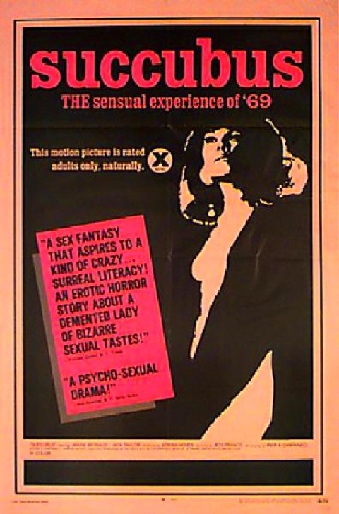 Succubus 1969 U.S. One Sheet Poster
