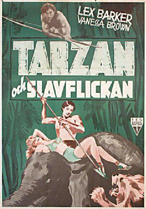 Tarzan and the Slave Girl Original 1950 Swedish B1 Movie Poster