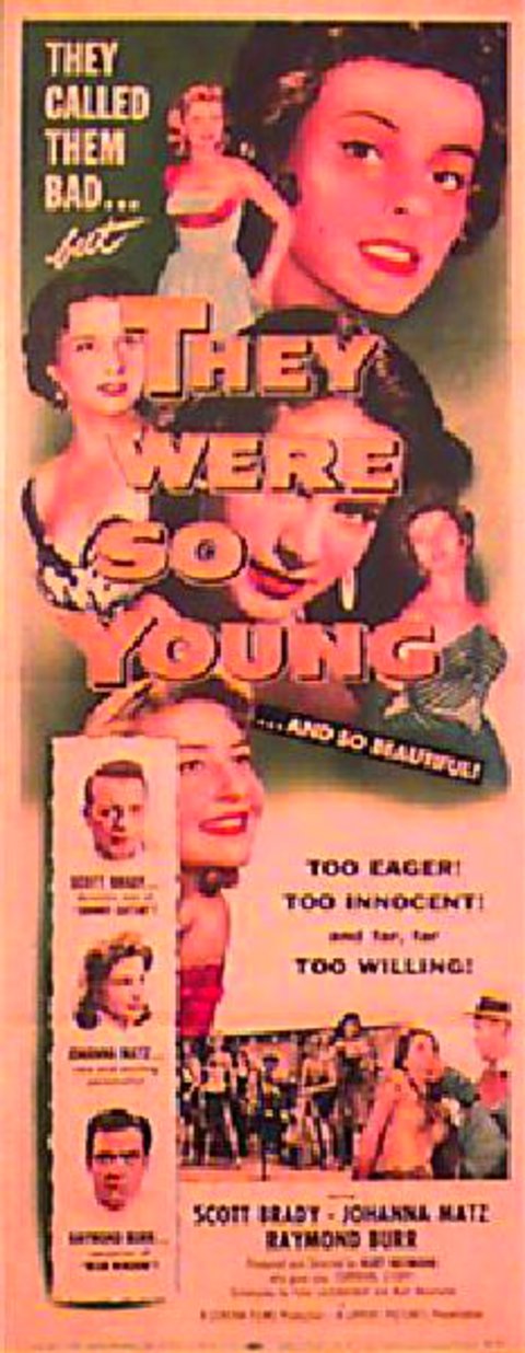 They Were So Young Original 1955 U.S. Insert Movie Poster