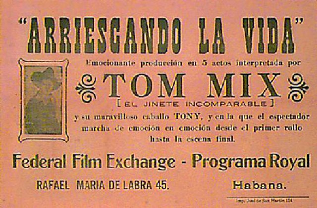 TOM MIX Original 1920s Cuban A3 Movie Poster