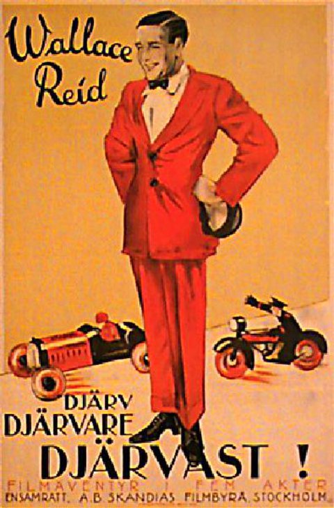 TOO MUCH SPEED Original 1923 Swedish A1 Movie Poster