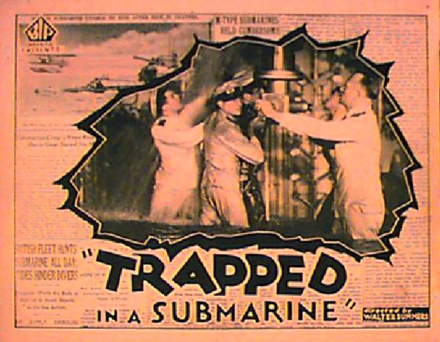 TRAPPED IN A SUBMARINE Original 1930 U.S. Scene Card
