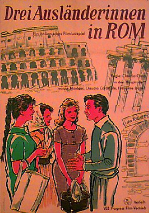Tre straniere a Roma Original 1959 East German A1 Movie Poster
