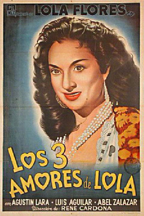 LOS TRES AMORES DE LOLA Original 1955 Argentine Movie Poster