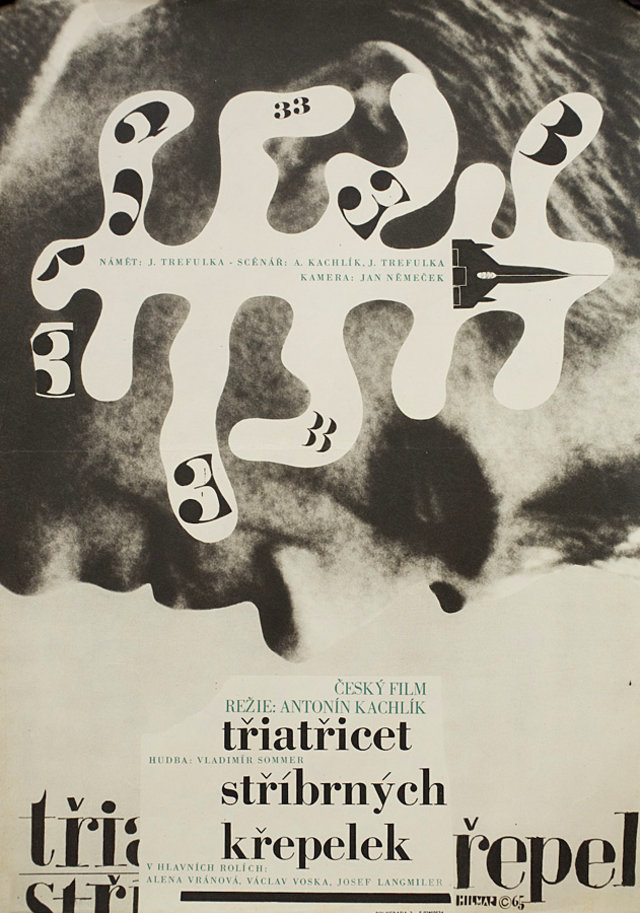 Triatricet stribrnych krepelek Original 1965 Czech A3 Movie Poster