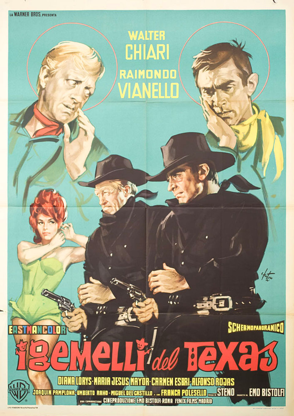 Twins from Texas Original 1964 Italian Due Foglio Movie Poster