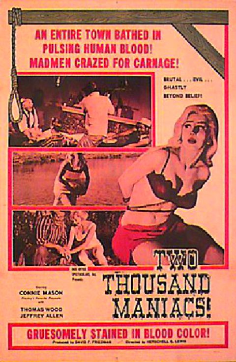 Two Thousand Maniacs! Original 1965 U.S. One Sheet Movie Poster