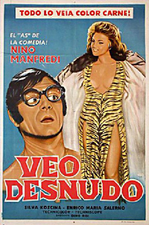Vedo nudo Original 1969 Argentine Movie Poster