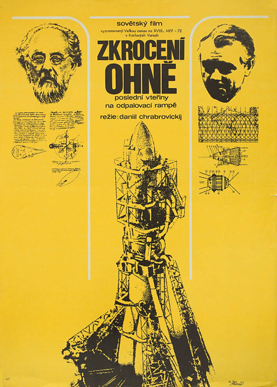 ZKROCENI OHNE 1972 Czech A3 Poster