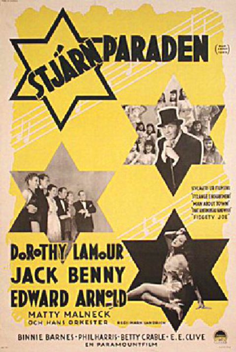 Man About Town Original 1939 Swedish B1 Movie Poster