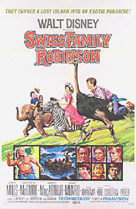 Swiss Family Robinson Original R1975 U.S. One Sheet Movie Poster ...