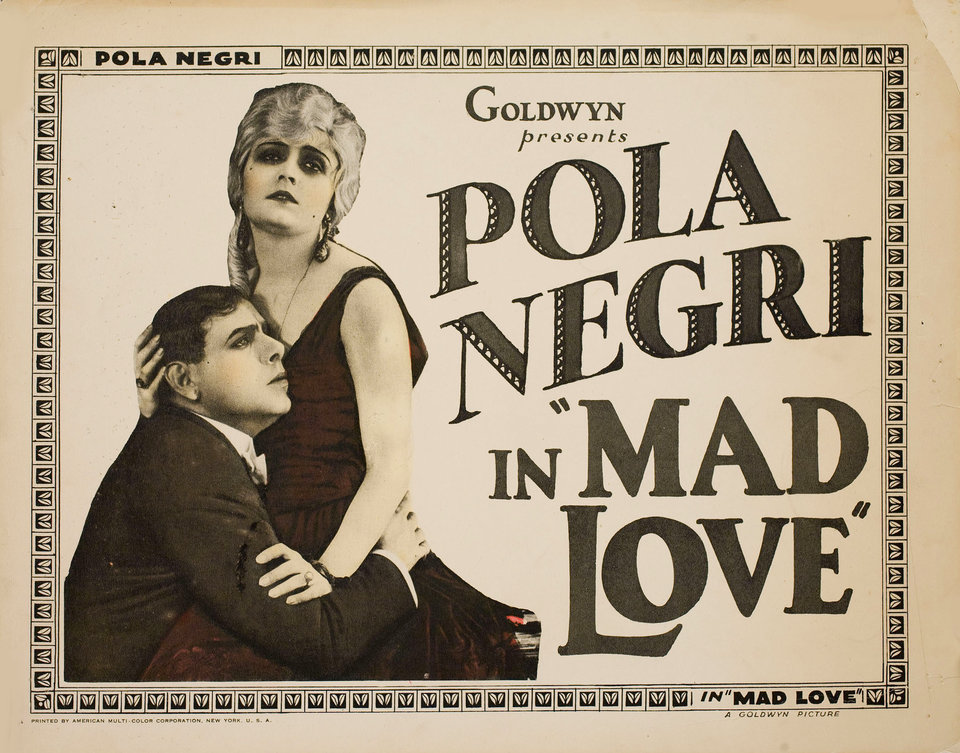 Mad Love Original 1923 U.S. Title Card