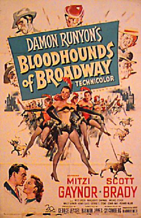 Bloodhounds of Broadway Original 1952 U.S. One Sheet Movie Poster