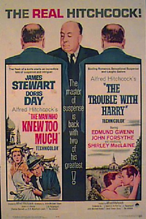 The Man Who Knew Too Much / The Trouble with Harry Original 1963 U.S. One Sheet Movie Poster