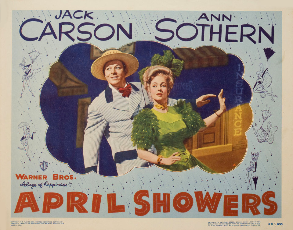 April Showers Original 1948 U.S. Scene Card