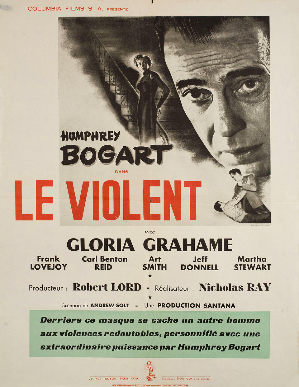 In a Lonely Place Original 1950 French Petite Movie Poster