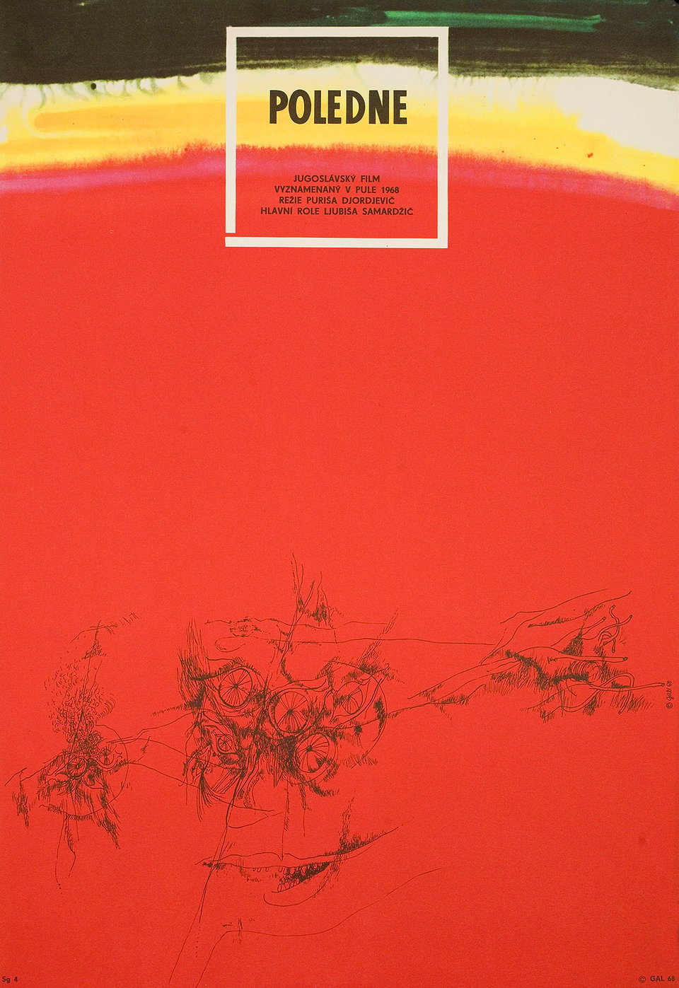 Noon Original 1968 Czech A3 Movie Poster