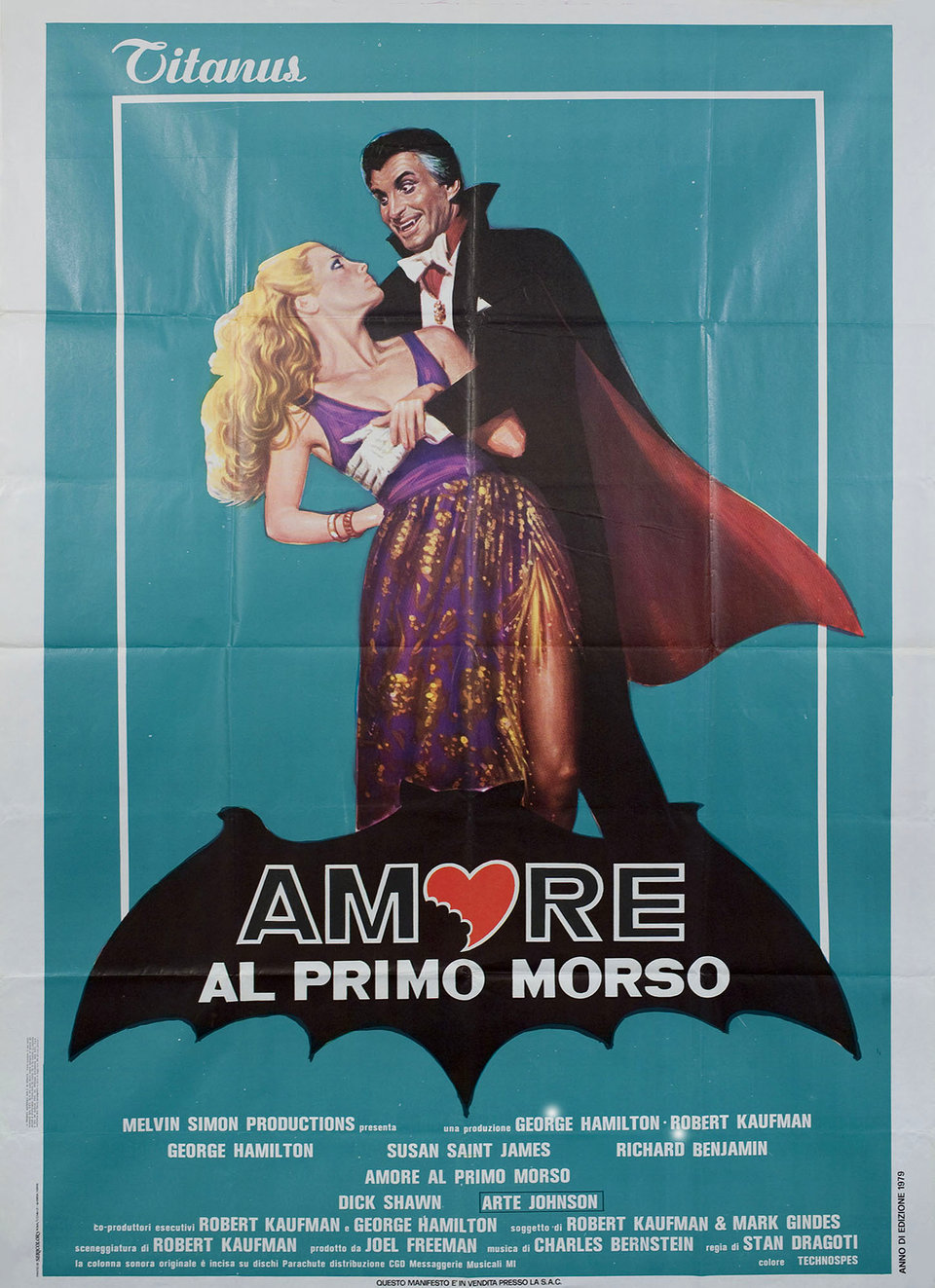 Love at First Bite Original 1979 Italian Due Foglio Movie Poster