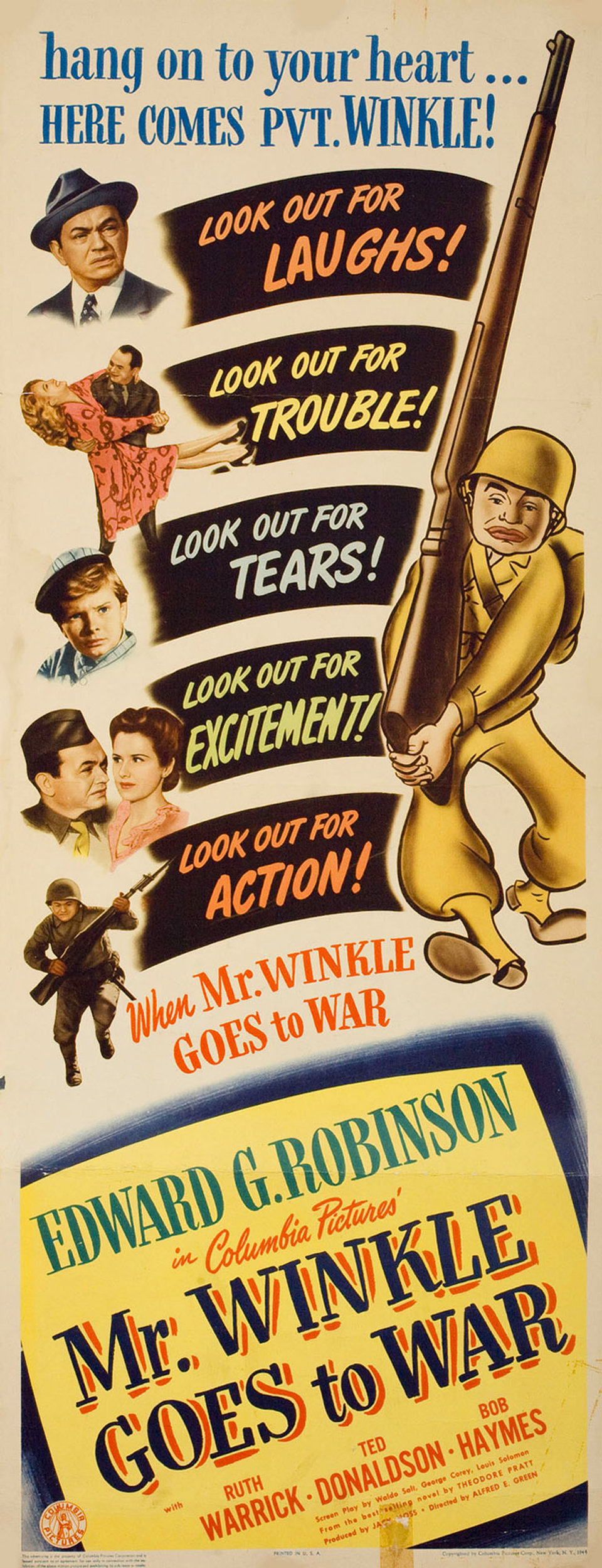 Mr. Winkle Goes to War Original 1944 U.S. Insert Movie Poster