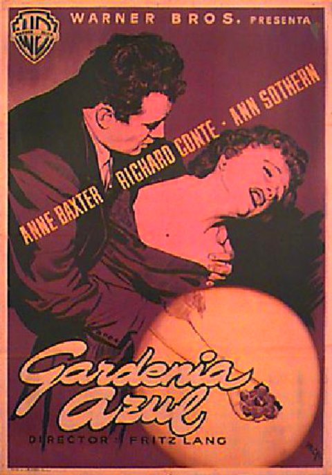 The Blue Gardenia Original 1953 Spanish B1 Movie Poster